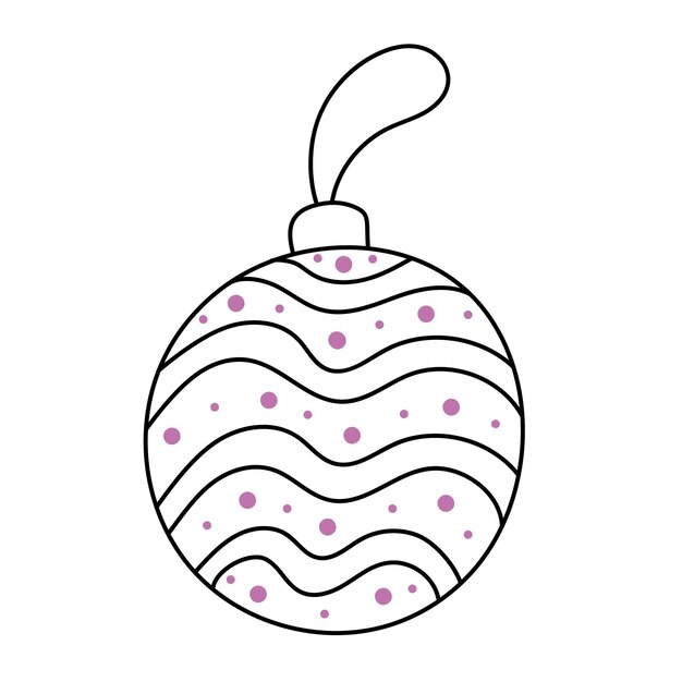 Palla di decorazione natalizia disegnata a mano con un motivo
