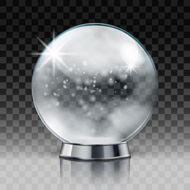Palla di Natale trasparente globo di neve di Natale con neve all'interno