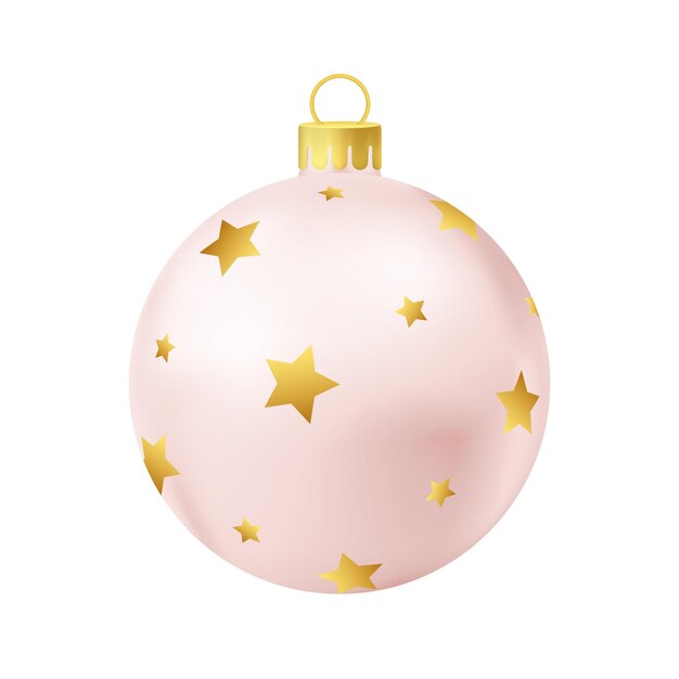 Palla per albero di Natale beige con stella d'oro