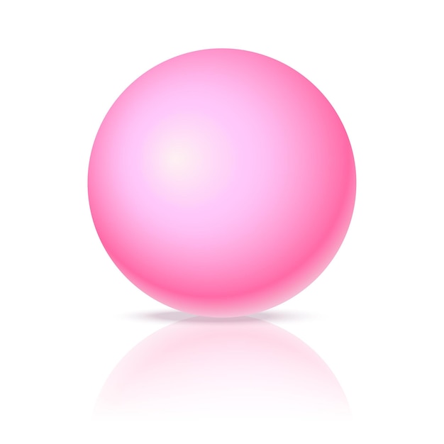 Palla rosa vettoriale realistica lucida sfera 3D sfera isolata figura geometrica di sfera rotonda