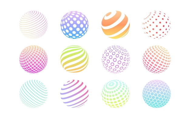 Palle astratte con motivi geometrici semplici cerchi piatti con effetto tessuto