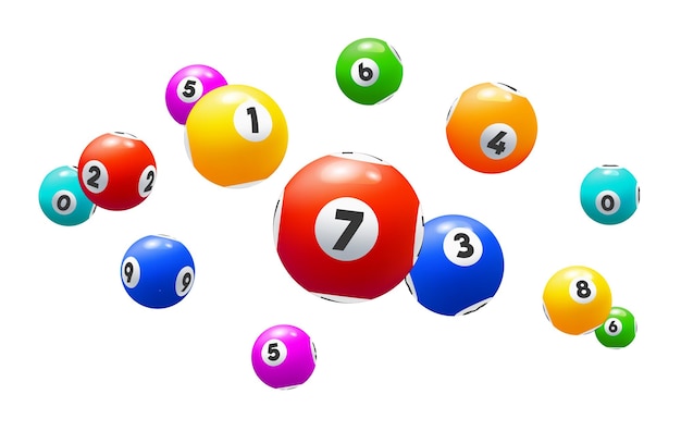 Palle da bingo isolate lotteria vettoriale 3d o lotto