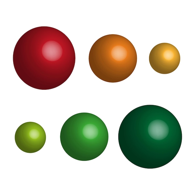 Palle volumetriche colorate Sfondo del cerchio sfumato Illustrazione vettoriale