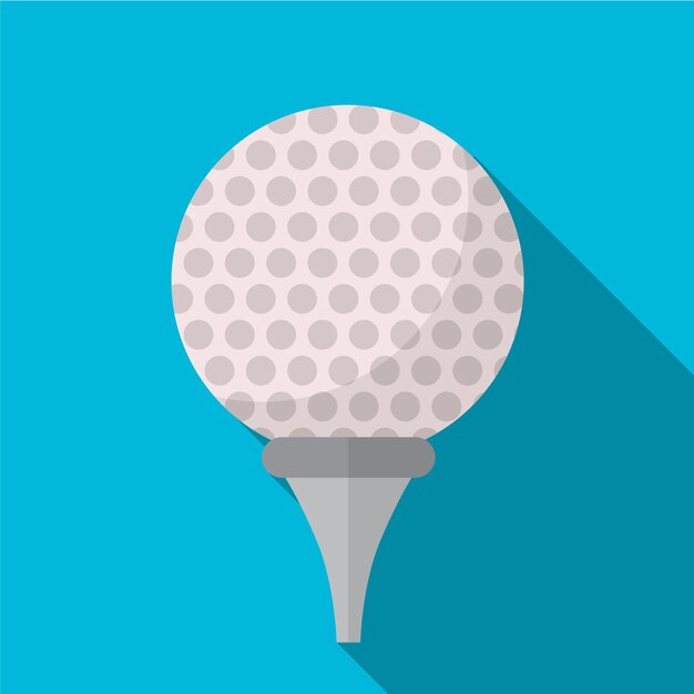 Pallina da golf icona piana illustrazione vettoriale isolato segno simbolo