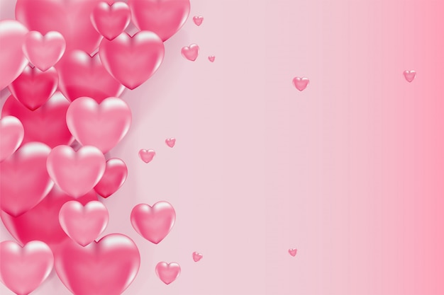 palloncini a forma di cuore rosa su sfondo chiaro