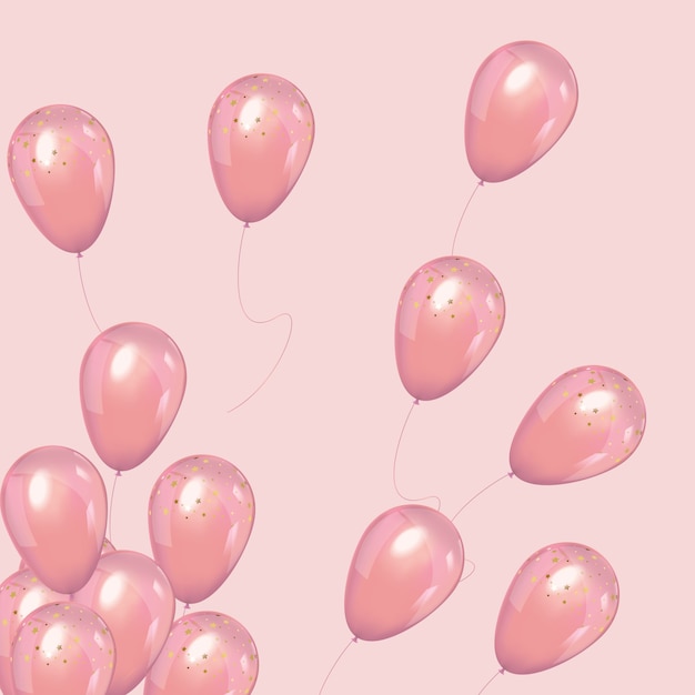 Palloncini di lusso rosa con coriandoli