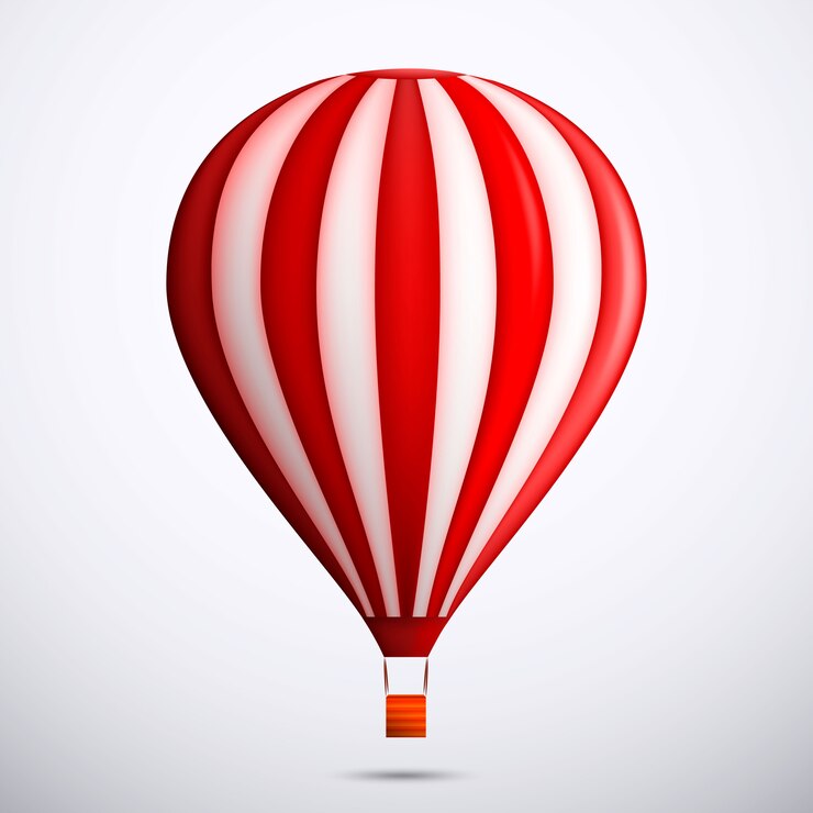 Vettore palloncino ad aria calda rosso illustrazione