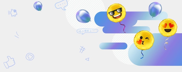 Palloncino emoji con icone dei social media