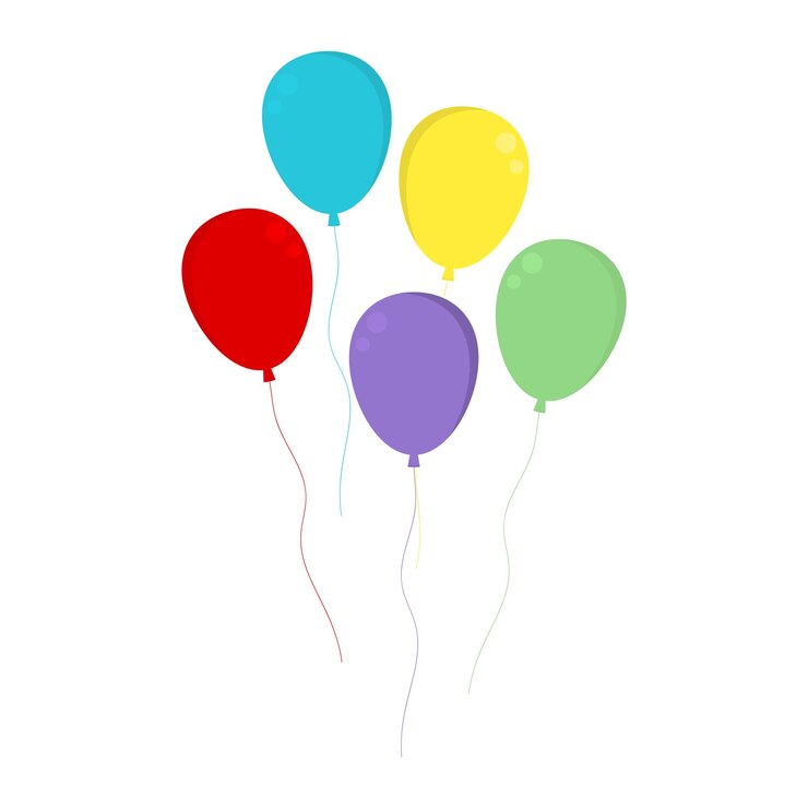 Vettore palloncino in diversi colori set di palloncini semplici per la vacanza