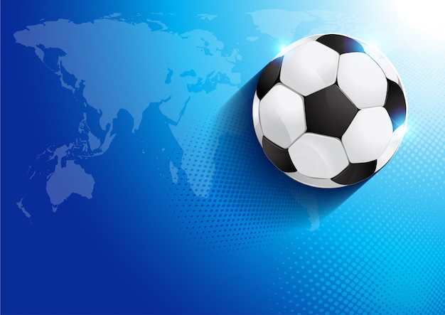 Pallone da calcio con mappa del mondo