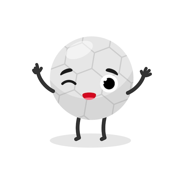 Pallone da calcio sorridente felice carino Mascotte emoji di calcio