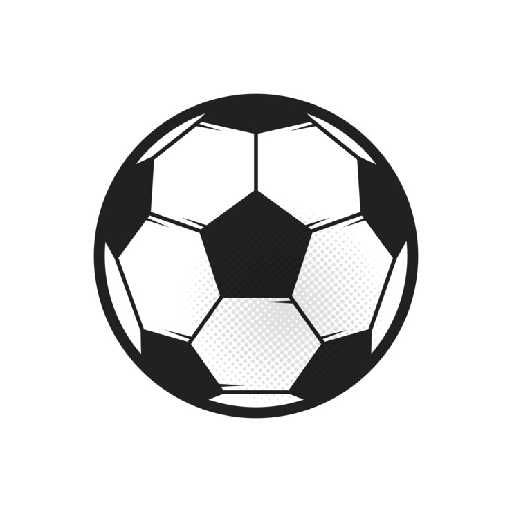 Vettore pallone da calcio su bianco