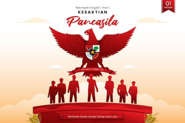 Pancasila Day in ottobre con testo locale