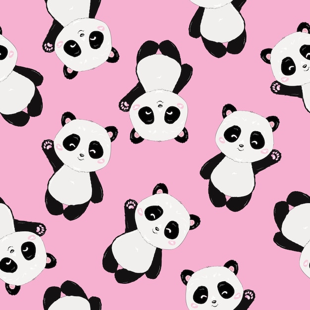 Panda Pattern Cartoon carino senza soluzione di continuità