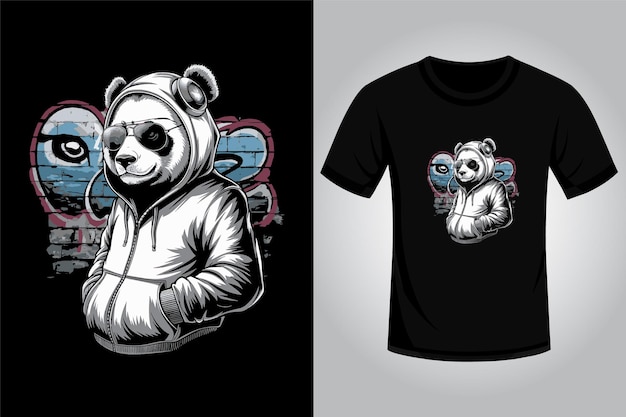 Panda streetwear t-shirt design