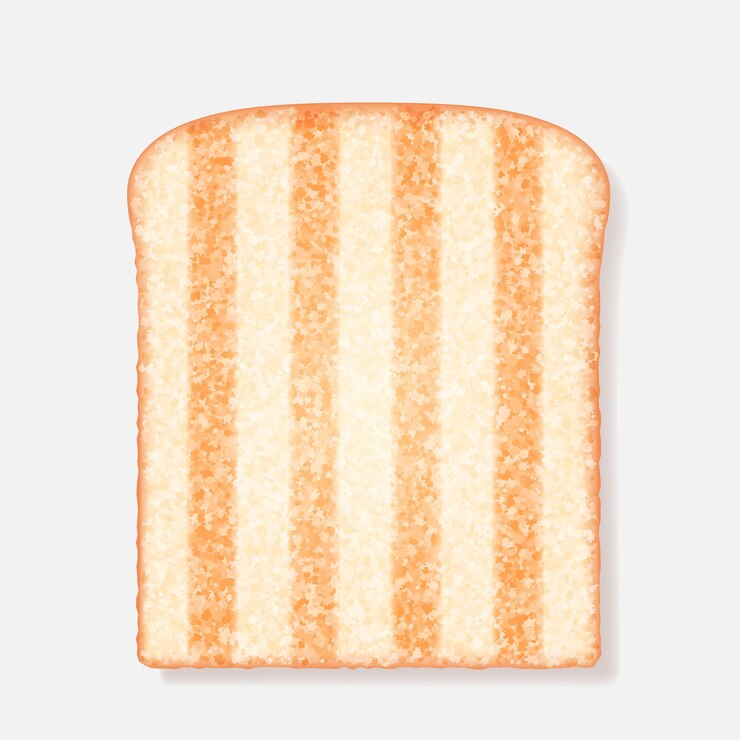 Vettore pane tostato realistico pane croccante gustoso dopo la tostatura nel tostapane delizioso toast caldo