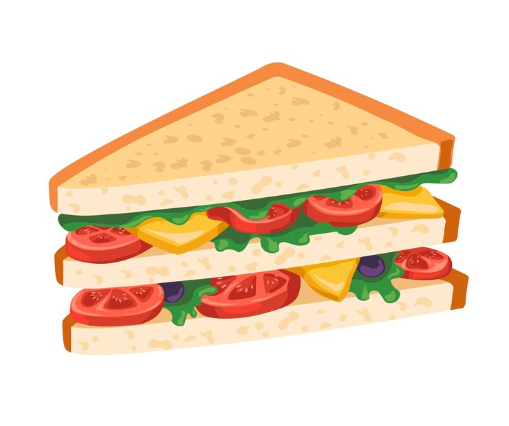Vettore panini e snack gustosi fast food per cena