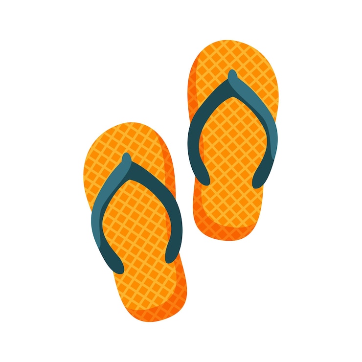 Vettore pantofole divertenti di cartone animato con ornamenti di waffle calzature da spiaggia pantofole luminose