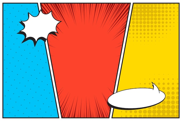 Pantone retro di cartoni animati a tre pannelli cartone animato manga