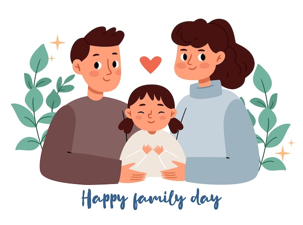 Papà e figlia Giorno della famiglia felice il concetto di una famiglia felice piena di amorePapà e figlia Il giorno della famiglia felice