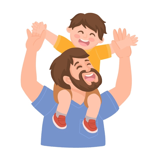Papà è il mio supereroe Fathers Day Papà che porta il figlio sulla spalla