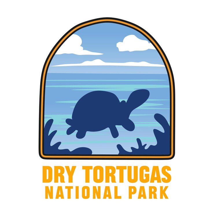 Vettore parco nazionale delle tortugas secche con bellissime vedute