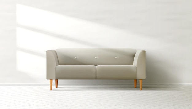 Parete pulita interna del salone con il sofà grigio