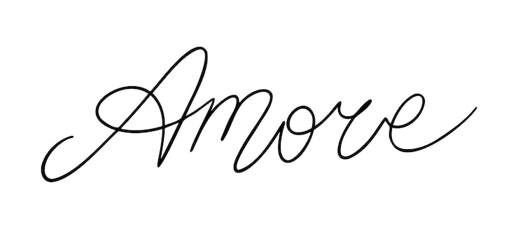 Vettore parola d'amore disegnata a mano, scarabocchi, lettere, citazioni, messaggi romantici e ispiratori per il giorno di san valentino.