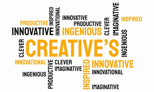 Parola di tipografia creativa, tipografia creativa testo parola arte vettoriale marketing illustrazione