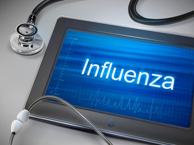 parola influenza visualizzata sulla tavoletta