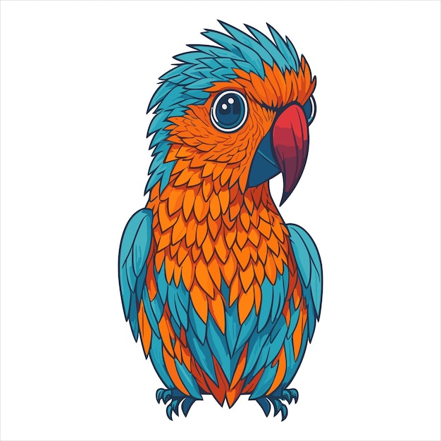 Parrot cartone animato illustrazione vettoriale su bianco