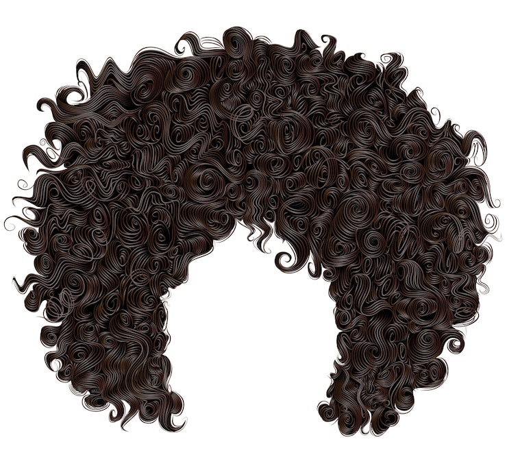 Parrucca alla moda capelli neri africani ricci