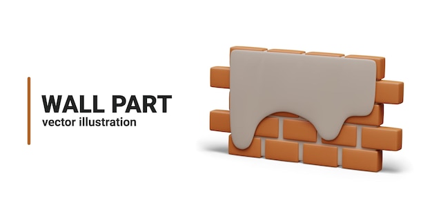 Parte di parete in mattoni con intonaco Pubblicità di materiali di rivestimento murale