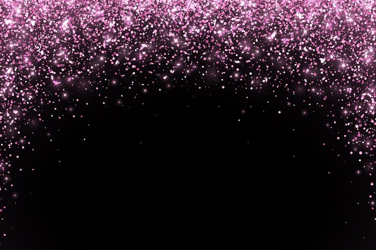 Vettore particelle che cadono rosa forma rotonda su sfondo nero illustrazione vettoriale