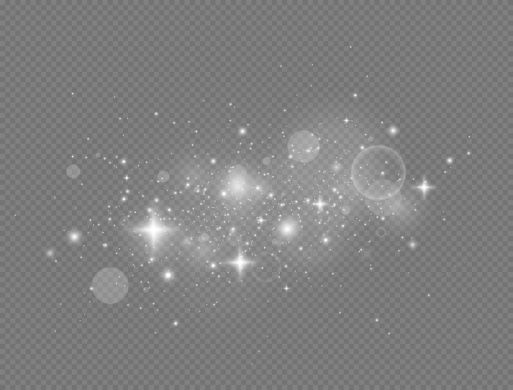 Vettore particelle di polvere magica scintillanti effetto luce bagliore
