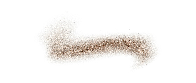 Particelle e macchie di polvere di caffè, cacao o cioccolato Elemento ondulato di polvere marrone o di sabbia