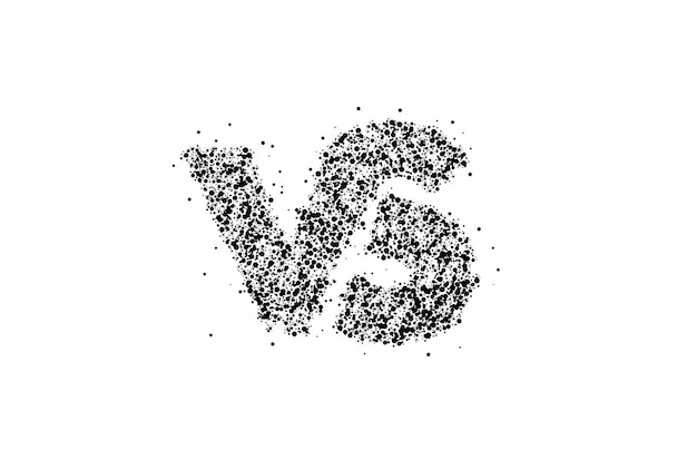 Particle Design VS società collegata lettera logo, illustrazione di vettore di arte di linea.