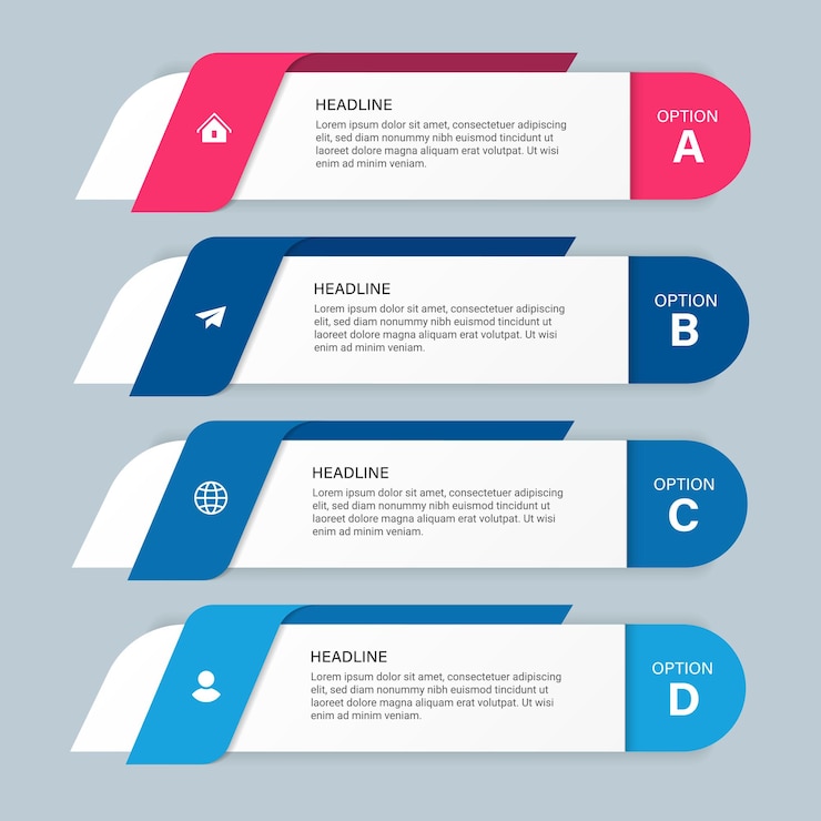 Vettore passaggi per la progettazione del modello di infografica del processo di timeline aziendale con le icone