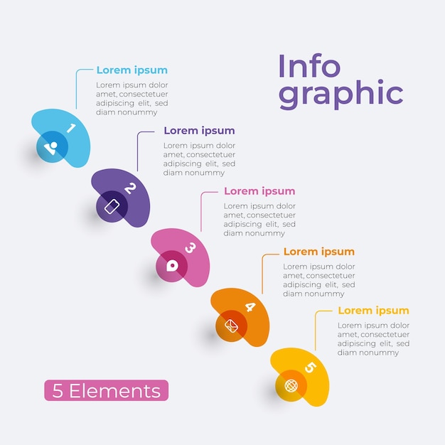 passaggi vettoriali infografica gradiente aziendale
