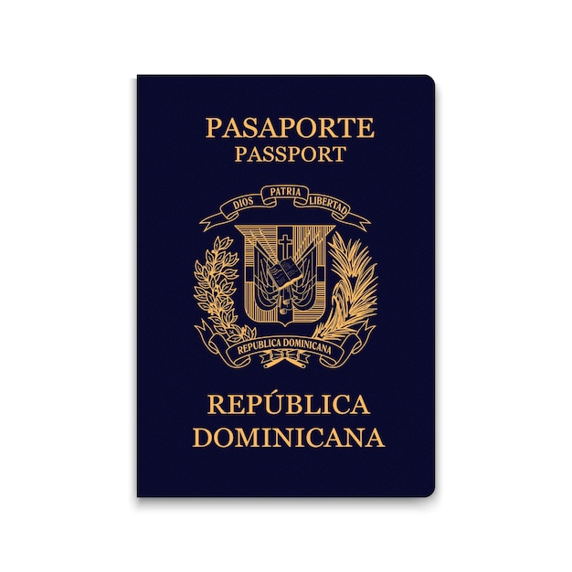 Passaporto della Repubblica Dominicana Modello ID cittadino Illustrazione vettoriale