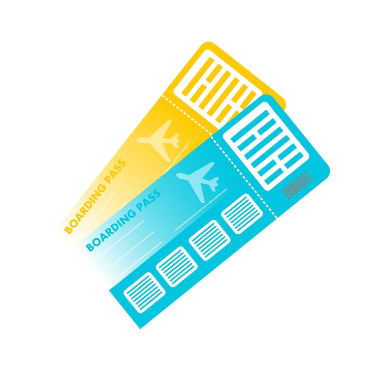 Vettore passaporto internazionale con biglietti concetto di viaggio aereo illustrazione vettoriale