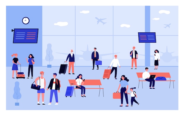 Passeggeri in attesa del loro imbarco in terminal