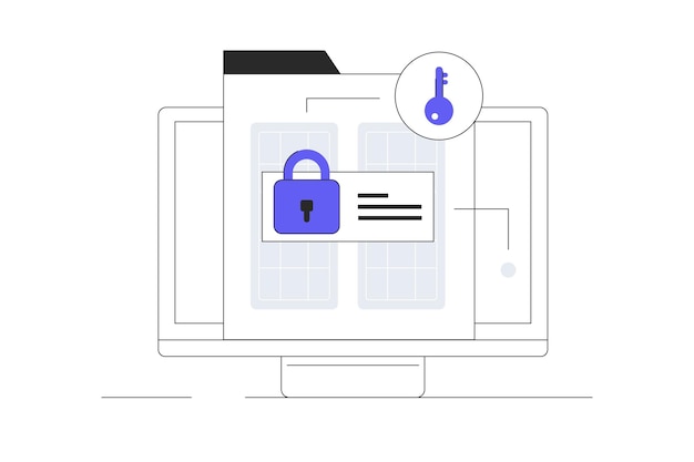Password accesso privato al sito web o login web autenticazione blocco di sicurezza vettore flat cartoon web