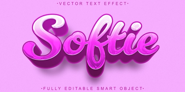 Pastel Soft Vector Effetto di testo Smart Object completamente modificabile