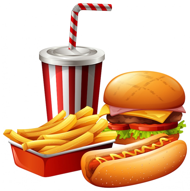 Vettore pasto di fast food