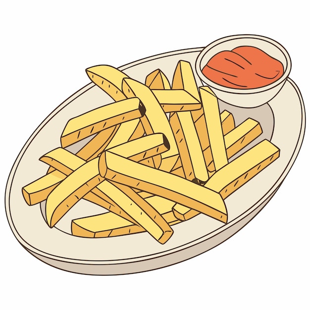 Patate fritte croccanti con ketchup