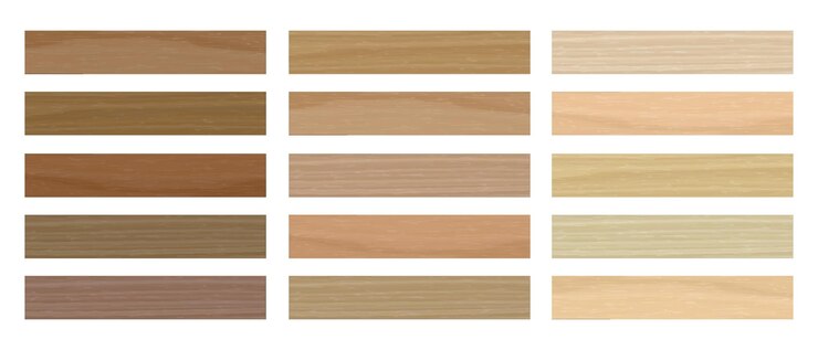 Vettore pavimento in legno parquet set di campioni di legno coperture laminate decorative modello realistico di tavole in legno