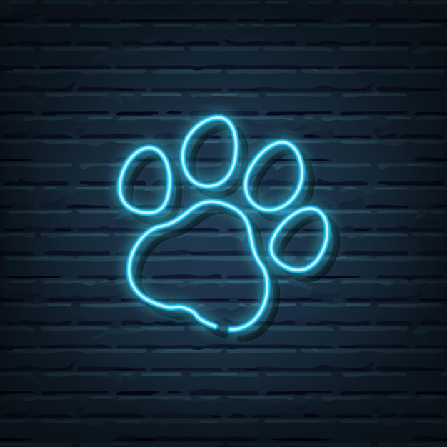 Paw Print Neon Sign Elements