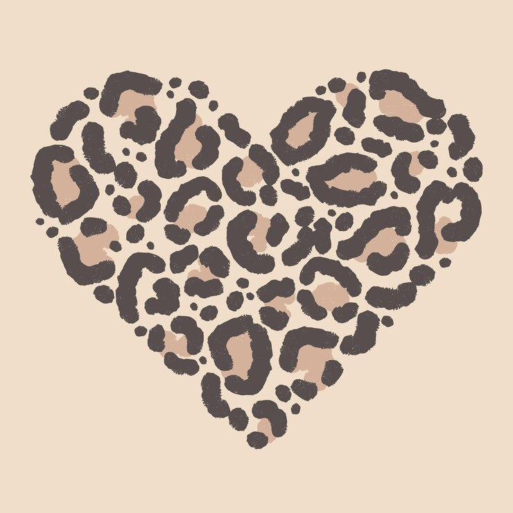 Pelle di leopardo a forma di cuore animalier