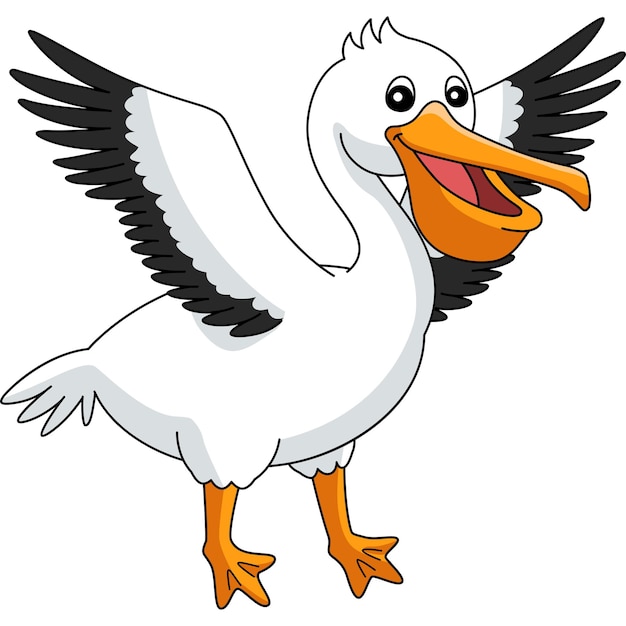 Pellicano animale cartone animato colorato clipart